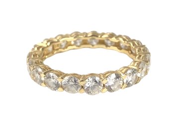 14K Yellow Gold Cubic Zirconia Eternity Band, Size 8-1/4 - #JC-B