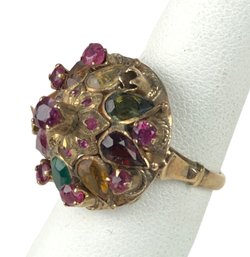 Vintage 9K Yellow Gold Multi-Gemstone Ring (Size 5-1/4) - #JC-B2