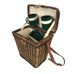 Wicker Picnic Basket With Melamine Service For 2 - #S19-2