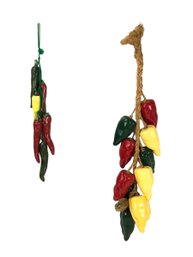 Vintage Hanging Ceramic Chili Peppers (2 Sets) - #S3-3