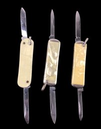 Collection Of Folding Pocket Knives With Mother-Of-Pearl Handles - #JC-R