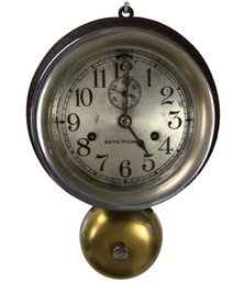 Seth Thomas Brass Ship's Bell Clock With Key - #S6-3