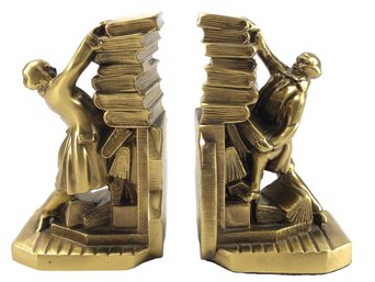 PM Craftsman USA Colonial Librarian Brass Finish Bookends - #FS-5