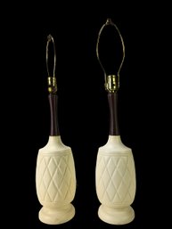 Mid-Century Modern Ceramic Pineapple Table Lamps - #S11-6