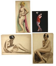 1929 Female Nude Study Watercolor Paintings, Anne Neumark (American, 1906-) - #S6-2