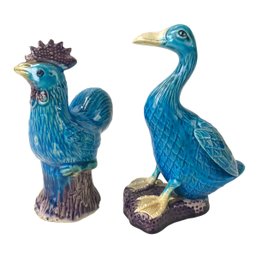 Chinese Porcelain Duck & Rooster Figurines - #FS-5