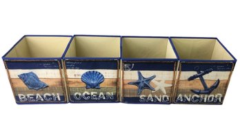 Beach Themed Cloth Storage Bins (Set Of 4) - #S11-3