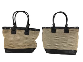 Levenger Leather & Mesh Tote Bags (Set Of 2) - #S12-5