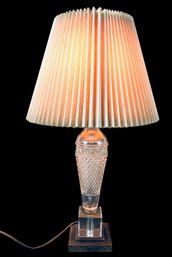 Vintage Cut Glass Table Lamp (WORKS) - #S10-4