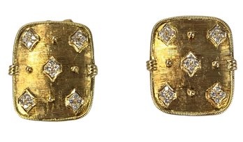 14K Yellow Gold & Diamond Earrings - #JC-B