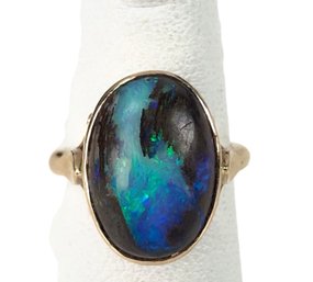 14K Yellow Gold Boulder Opal Ring (Size 4) - #JC-B2