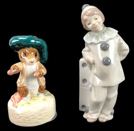 Lladro Harlequin With Domino Figure & Schmid Beatrix Potter Benjamin Bunny Music Box - #FS-6