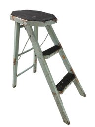 Vintage Wood Folding Step Ladder - #S19-2