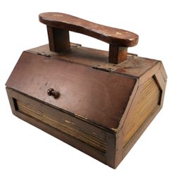 Vintage Wood Shoe Shine Caddy With Contents - #S15-3