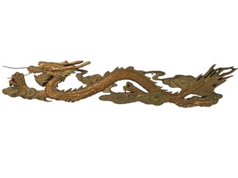 Chinese Dragon Carved Wood Wall Panel - #S11-5