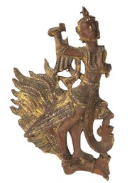 Burmese Diety Carved Wood Wall Plaque - #S12-5