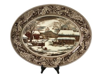 Vintage Johnson Brothers Home For Historic America Thanksgiving 20' Platter - #S7-2