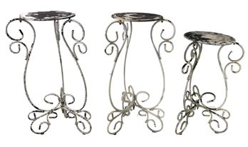 Trio Of Wrought Iron Plant Stands - #S13-4