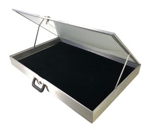 Portable Glass Top Aluminum Display Case - #W1