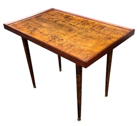 Mid Century Maple Wood Side Table With Tapered Legs - #FF