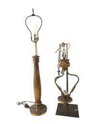 Vintage Gilded Table Lamp & Ceiling Light - #S10-4