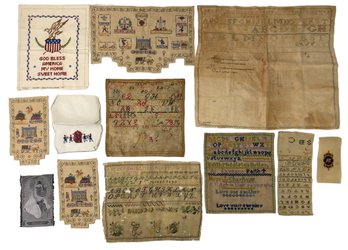 Collection Of Antique & Vintage Embroidery Samplers - #S7-3