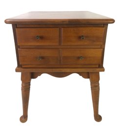 Mid-Century Ethan Allen Solid Maple Wood End Table - #BR