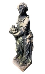 Vintage Cast Stone Life-Size Classical Garden Statue By Artista - #LSOB