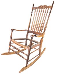 Carved Wood Rocking Chair - #FF