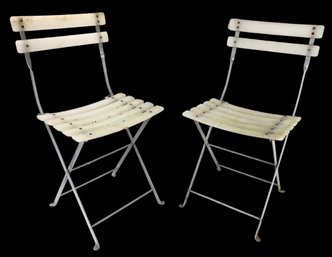 Pair Of Folding Bistro Indoor / Outdoor Chairs - #FF