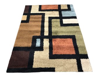 Geometric Shag Rug By Westerly Shag Collection (Made In Turkey) - #S23-F