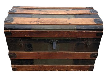 Antique Victorian Steamer Trunk With Divided Tray - #BR