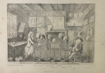 1783 'Razor's Levee, Or Ye Heads Of A New Wig Administration' Etching By James Sayers - #S11-4R