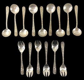 Repousse Sterling Silver Flatware By Kirk Stieff (Kirk & Son Co.) - #JC-R