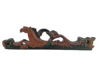 Carved Wood Horse Architectural Element - #S7-2