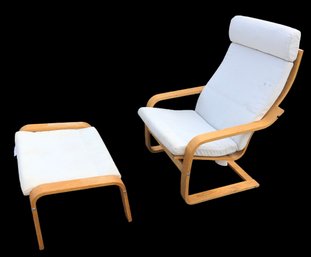 IKEA Poang Rocking Chair & Ottoman Set - #FF