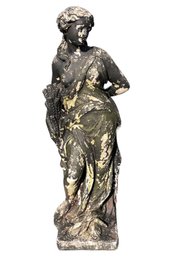 Vintage Cast Stone Life-Size Classical Garden Statue By Artista  - #LSOB
