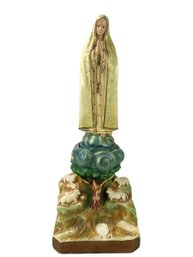 Our Lady Of Fatima, Queen Of Peace Hand Painted Plaster Statue - #S8-2