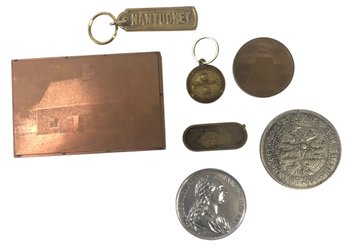 Copper Printing Plate, Paperweights, Brass Nantucket Keychains & Wivanco Tool Co. Tag - #FS-3