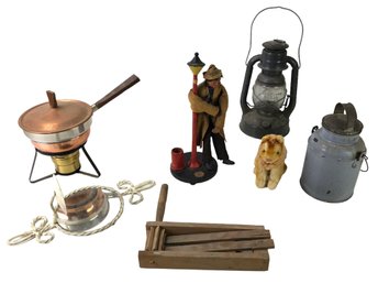 Wood Gas Alarm Rattle, Wizard Lantern, Vintage Plush Lion & More - #S18-2