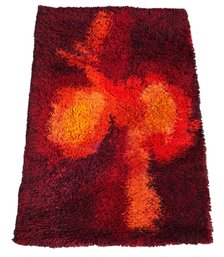 Vintage Ege Rya Abstract Wool Shag Rug / Tapestry - #S11-6