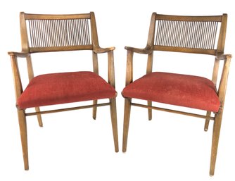 Mid-Century Modern Drexel Walnut Dining Chairs (Set Of 2) - #FF