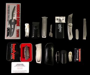 Collection Of Utility & Pocket Knives: Kershaw Ken Onion, Smith & Wesson & More - #S14-3