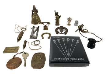 Bronze Bell, Brass Figures, Paperweights, 1939 WW2 German Berlin Waffen Tag & More - #FS-6