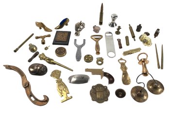 Collection Of Vintage Bottle Openers, Egyptian Scarab Beetle Paperweight & More - #S16-2