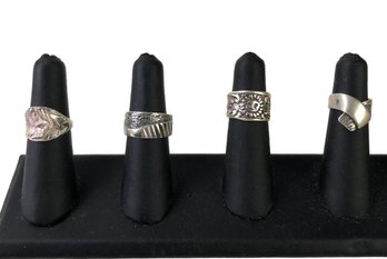 Collection Of Sterling Silver Rings (Sizes: 5, 5.5, 6.5, 7) - #JC-B