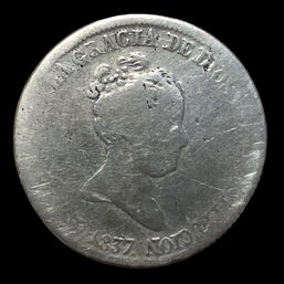 1837 Spain 4 Reales Silver Coin - #JC-B22