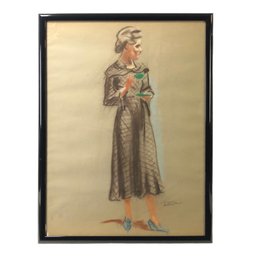 Fashion Design Pastel Drawing, Sascha Maurer (American, 1897-1961) - #A6