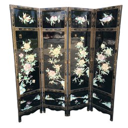 Chinese Black Lacquer & Mother-Of-Pearl Room Divider - #SR