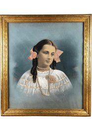 Victorian Lady Pastel Portrait Painting, Signed Devitt - #SW-1